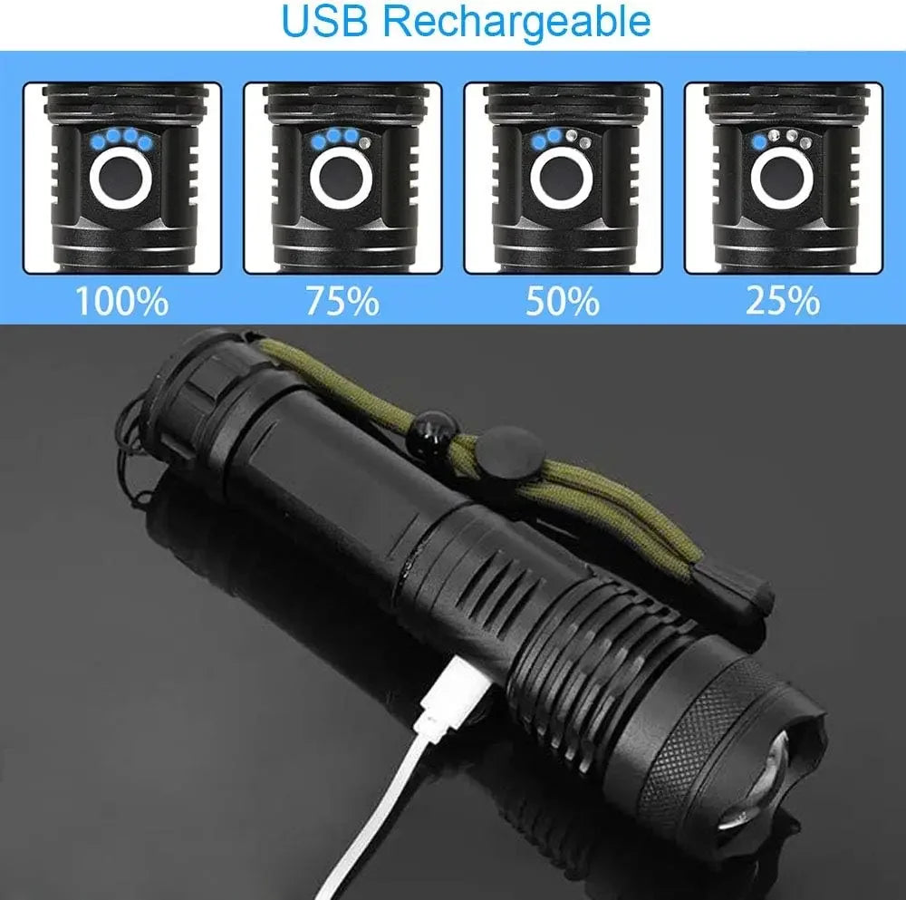 High Power Rechargeable, Tactical Flashlight