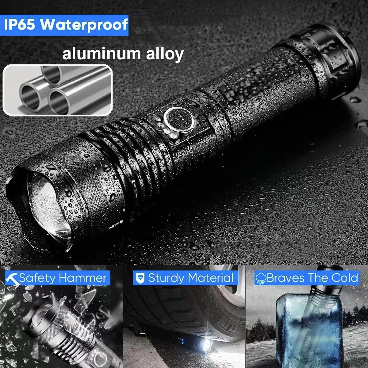 High Power Rechargeable, Tactical Flashlight