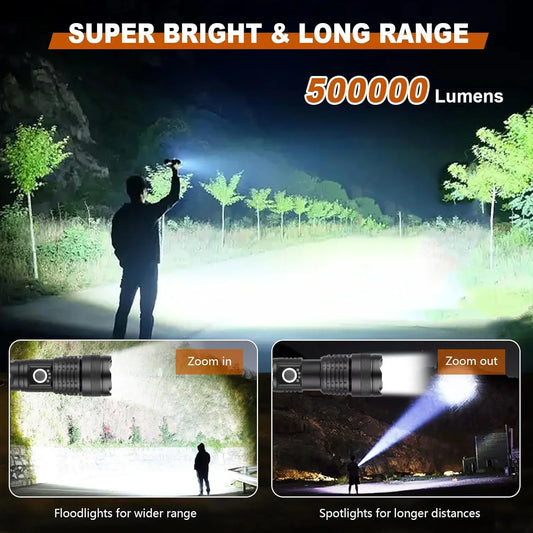 High Power Rechargeable, Tactical Flashlight